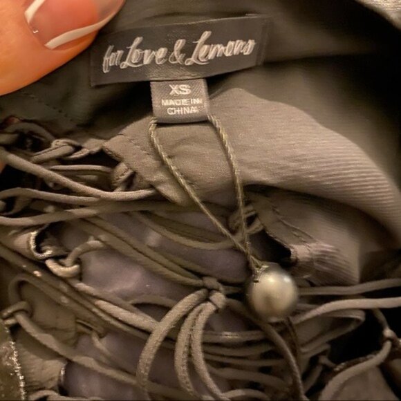 For Love and Lemons New Puff Sleeve Black Satin Prince Mini Dress XS NWT - Picture 7 of 10